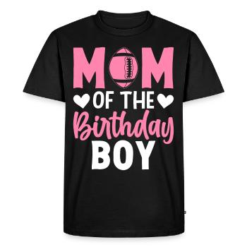 Mère d’anniversaire garçon joueur de football Mère - T-shirt Premium bio Homme - noir - Devant - Nico (187cm)