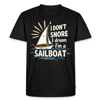 Je ne ronfle pas, je rêve dans un voilier qui navigue - T-shirt Premium bio Homme - noir - Devant - Nico (187cm)