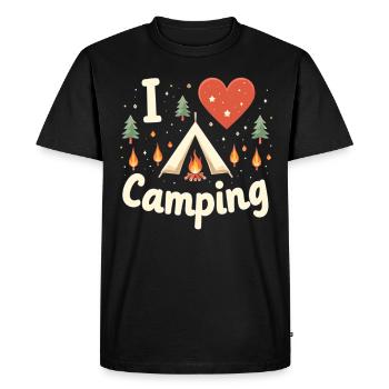 J’aime le camping Camping Camper Camping Plein air - T-shirt Premium bio Homme - noir - Devant - Nico (187cm)