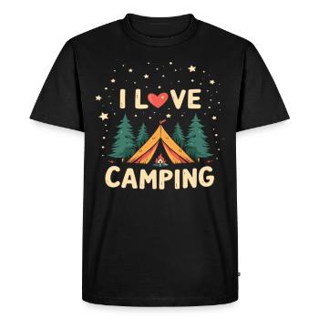 J’aime le camping Camping Camper Camping Plein air - T-shirt Premium bio Homme - noir - Devant - Nico (187cm)