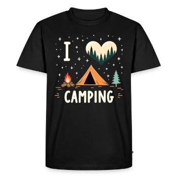 J’aime le camping Camping Camper Camping Plein air - T-shirt Premium bio Homme - noir - Devant - Nico (187cm)