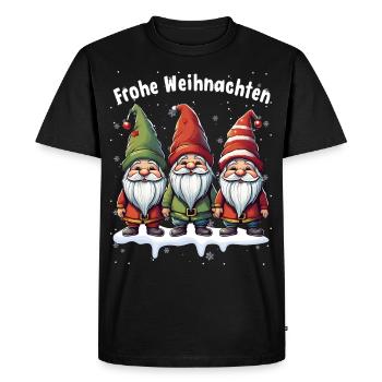 Merry Christmas with funny elves and - Men's Premium Organic T-Shirt - black - Front - Nico (187cm)