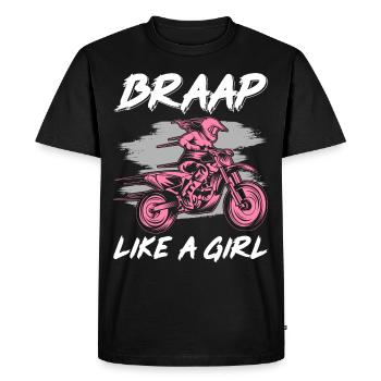 Drôle Dirt Bike Fille Motard Offroad Moto Soutien-gorge - T-shirt Premium bio Homme - noir - Devant - Nico (187cm)