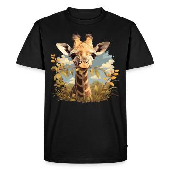 Girafes Girafe - T-shirt Premium bio Homme - noir - Devant - Nico (187cm)