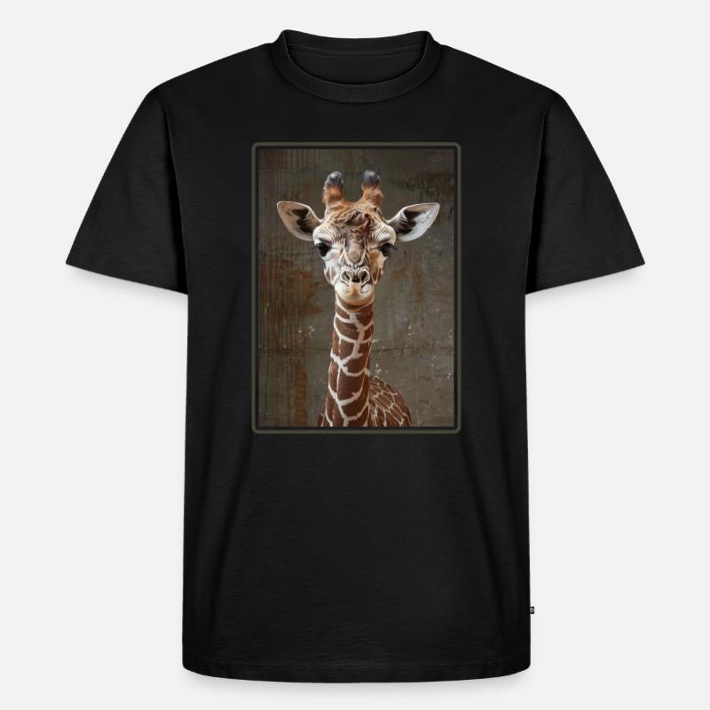Giraffen Giraffe - Männer Premium Bio T-Shirt - Schwarz