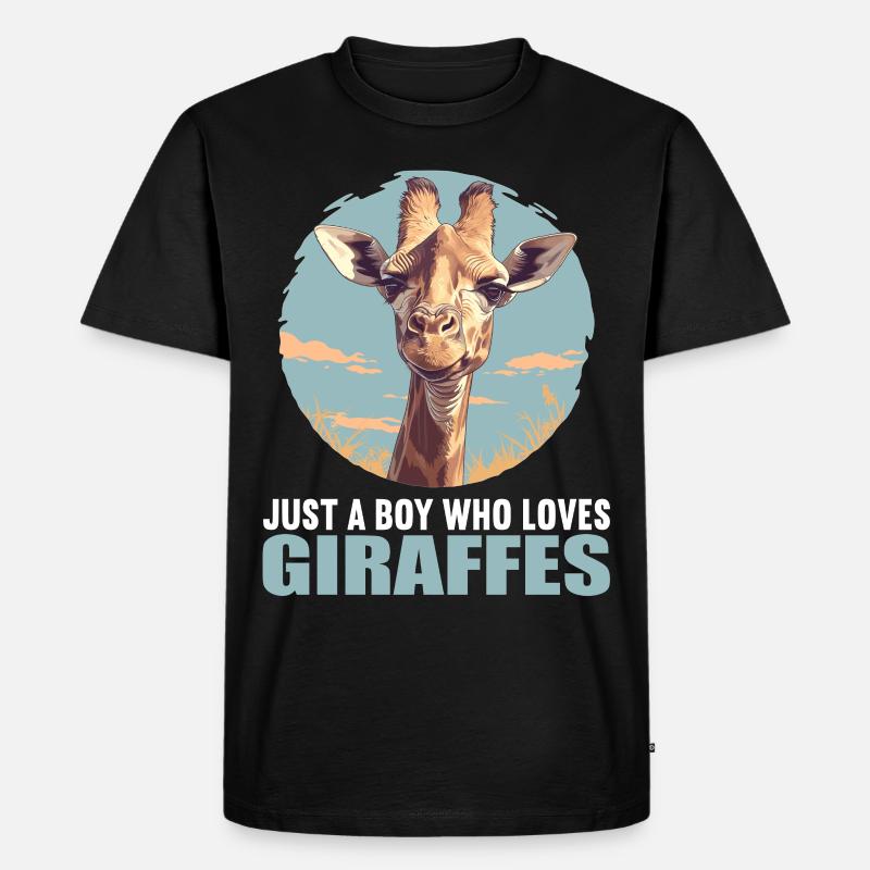 Giraffen Giraffe - Männer Premium Bio T-Shirt - Schwarz