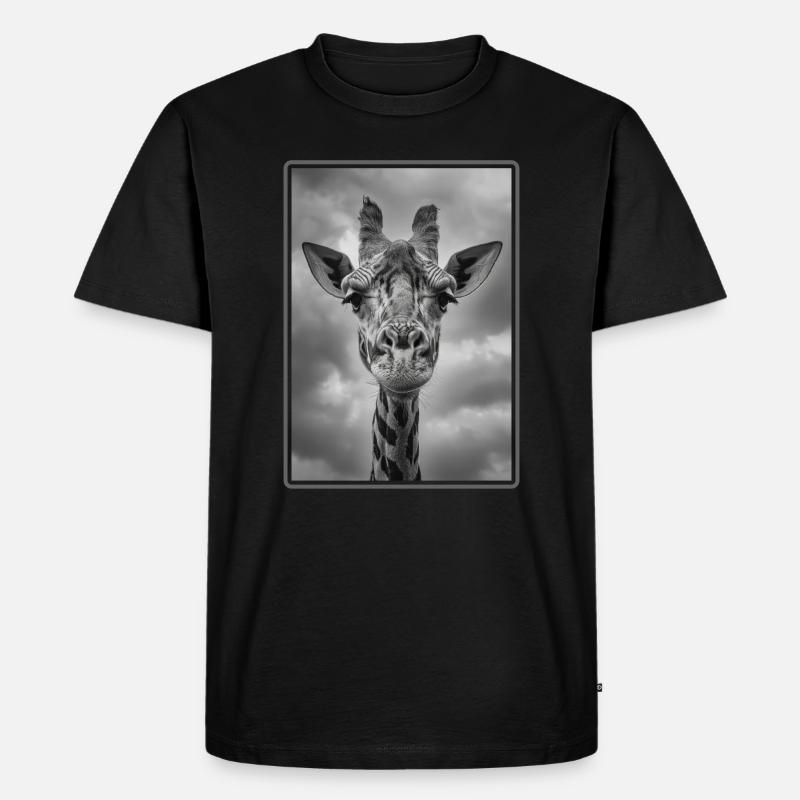Giraffen Giraffe - Männer Premium Bio T-Shirt - Schwarz