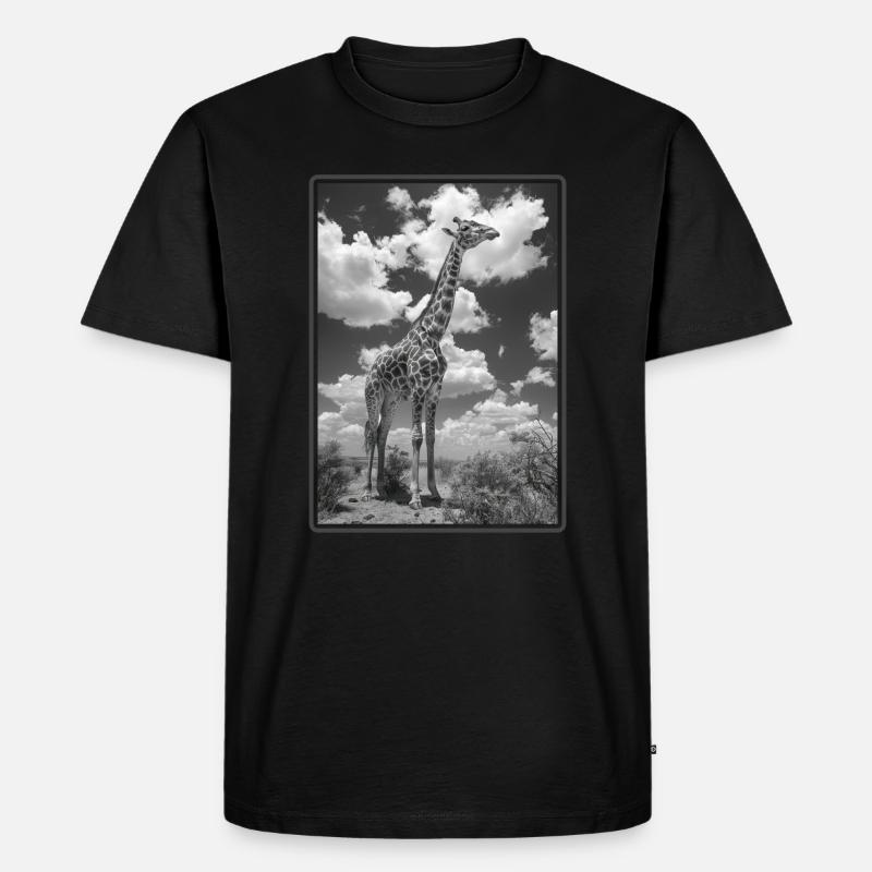 Giraffen Giraffe - Männer Premium Bio T-Shirt - Schwarz