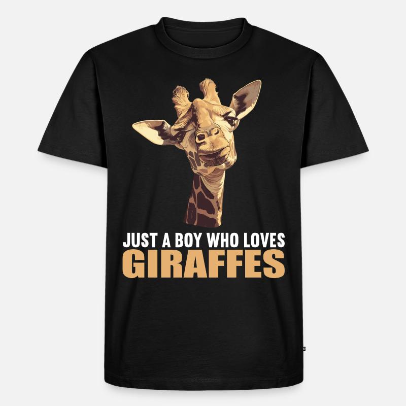 Giraffen Giraffe - Männer Premium Bio T-Shirt - Schwarz