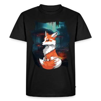 Fox Foxes Forest Fairy Tale Fairy Tale Character Child - Men's Premium Organic T-Shirt - black - Front - Nico (187cm)