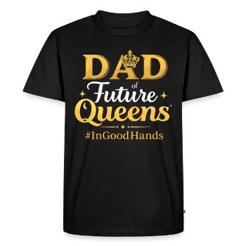 Papa des futures reines #Ingoodhands fille Papa - T-shirt Premium bio Homme - noir - Devant - Nico (187cm)