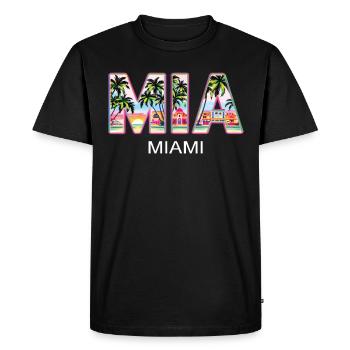 Miami Mia Miami – Ambiance tropicale pour les fans des États-Unis - T-shirt Premium bio Homme - noir - Devant - Nico (187cm)