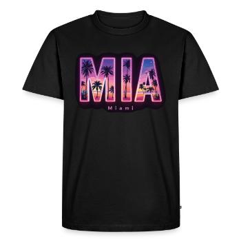 Miami Mia Miami – Ambiance tropicale pour les fans des États-Unis - T-shirt Premium bio Homme - noir - Devant - Nico (187cm)