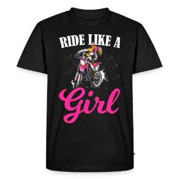 Dirt Bike Fille Motard Moto Femmes Monter Comme Un G - T-shirt Premium bio Homme - noir - Devant - Nico (187cm)