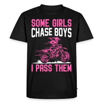 Dirt Bike Girl Biker Motorrad Girls Chase Boys I P - Männer Premium Bio T-Shirt - Schwarz - Vorne - Nico (187cm)