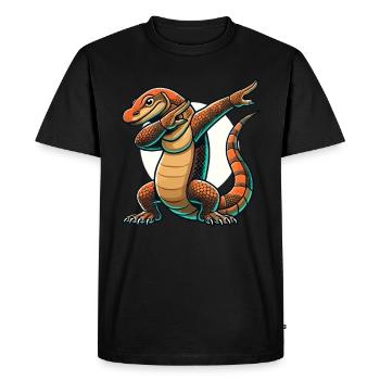Komodo Dragon, Monitor Lizard, Reptile, Dabbing - Men's Premium Organic T-Shirt - black - Front - Nico (187cm)