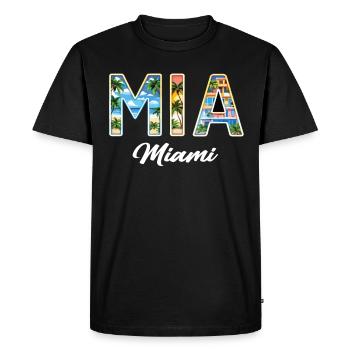 Miami Mia Miami – Ambiance tropicale pour les fans des États-Unis - T-shirt Premium bio Homme - noir - Devant - Nico (187cm)