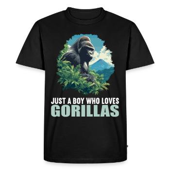Gorilles Gorilles - T-shirt Premium bio Homme - noir - Devant - Nico (187cm)