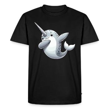 Narval, Baleine, Créature Marine, Licorne, Océan - T-shirt Premium bio Homme - noir - Devant - Nico (187cm)