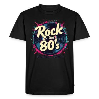 Rock The 80's 80s Party Retro Look 80s - Men's Premium Organic T-Shirt - black - Front - Nico (187cm)