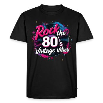Rock The 80's 80s Party Retro Look 80s - Men's Premium Organic T-Shirt - black - Front - Nico (187cm)