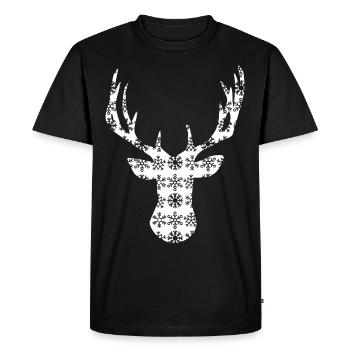 Christmas deer – white-tailed buck - Men's Premium Organic T-Shirt - black - Front - Nico (187cm)
