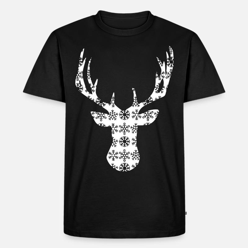 Weihnachtshirsch – Weißwedelbock - Männer Premium Bio T-Shirt - Schwarz