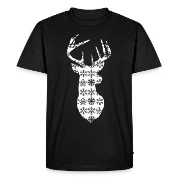 Christmas deer – white-tailed buck - Men's Premium Organic T-Shirt - black - Front - Nico (187cm)