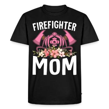 Firefighter Mom Fire Fighting - Men's Premium Organic T-Shirt - black - Front - Nico (187cm)