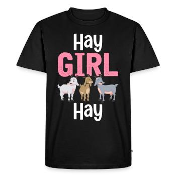 Hay Girl Hay Goat Girl Love Goat Farmer - Men's Premium Organic T-Shirt - black - Front - Nico (187cm)
