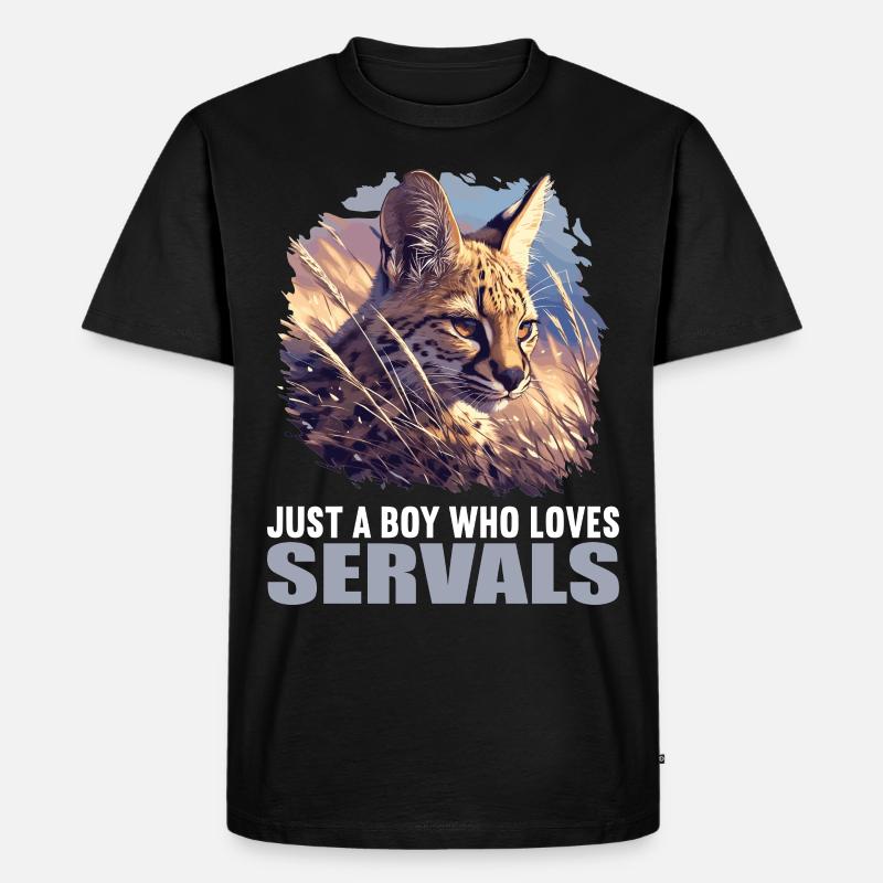 Servale Serval - Männer Premium Bio T-Shirt - Schwarz