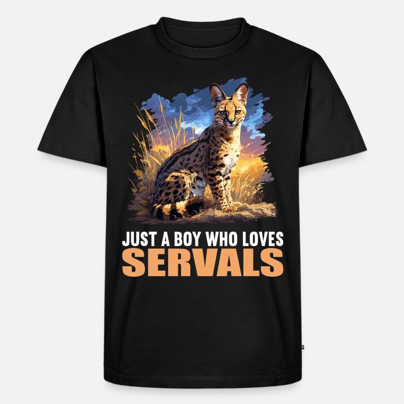 Servale Serval - Männer Premium Bio T-Shirt - Schwarz