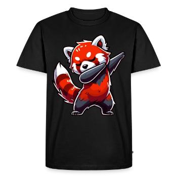 Red Panda, Red Panda, Panda Bear, Dabbing - Men's Premium Organic T-Shirt - black - Front - Nico (187cm)