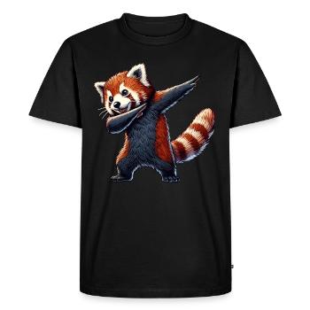 Red Panda, Red Panda, Panda Bear, Dabbing - Men's Premium Organic T-Shirt - black - Front - Nico (187cm)