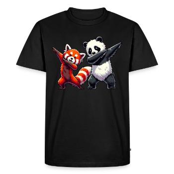 Red Panda, Red Panda, Panda Bear, Dabbing - Men's Premium Organic T-Shirt - black - Front - Nico (187cm)