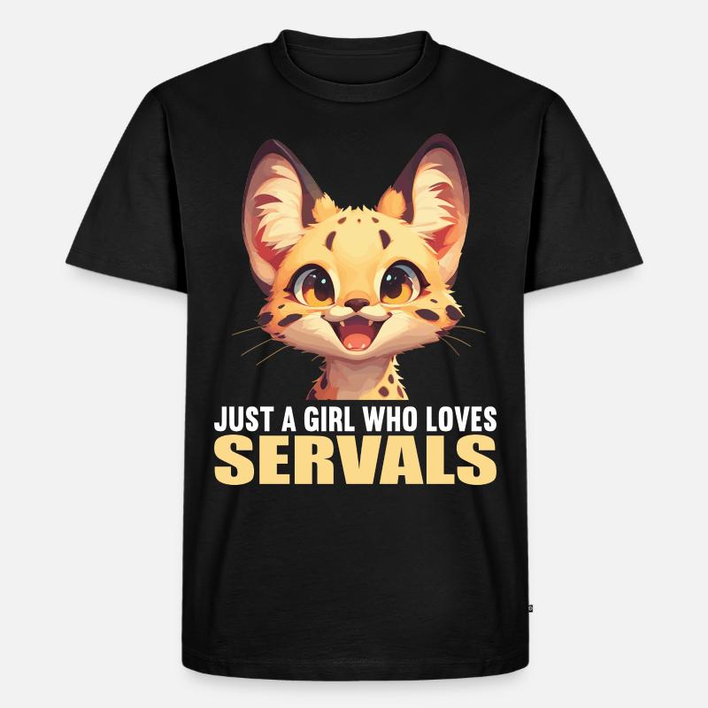 Servale Serval - Männer Premium Bio T-Shirt - Schwarz