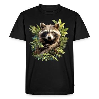 Ratons laveurs Raton laveur - T-shirt Premium bio Homme - noir - Devant - Nico (187cm)