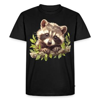 Ratons laveurs Raton laveur - T-shirt Premium bio Homme - noir - Devant - Nico (187cm)