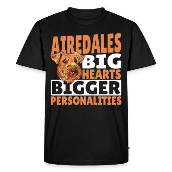 Airedale Rescue Otterhound Airedale Terrier - T-shirt Premium bio Homme - noir - Devant - Nico (187cm)