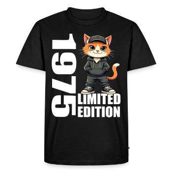 Edition Limitée 1975 Anniversaire Né 1975 - T-shirt Premium bio Homme - noir - Devant - Nico (187cm)