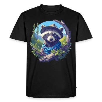 Ratons laveurs Raton laveur - T-shirt Premium bio Homme - noir - Devant - Nico (187cm)