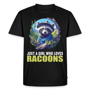 Ratons laveurs Raton laveur - T-shirt Premium bio Homme - noir - Devant - Nico (187cm)