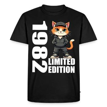 Limited Edition 1982 Birthday Born 1982 - Men's Premium Organic T-Shirt - black - Front - Nico (187cm)