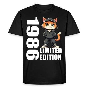 Edition Limitée 1986 Anniversaire Né 1986 - T-shirt Premium bio Homme - noir - Devant - Nico (187cm)