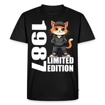 Edition Limitée 1987 Anniversaire Né 1987 - T-shirt Premium bio Homme - noir - Devant - Nico (187cm)