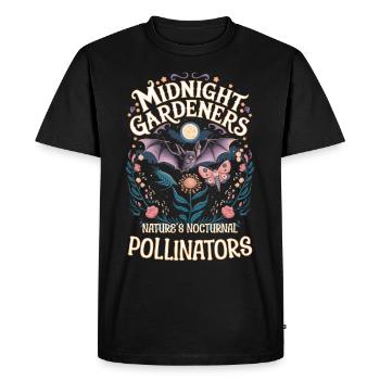 Papillons de nuit, chauves-souris, pollinisateurs nocturnes - T-shirt Premium bio Homme - noir - Devant - Nico (187cm)