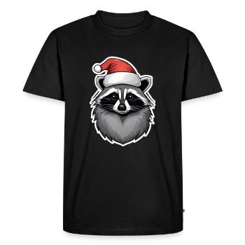raton laveur avec chapeau de Noël Cadeau de Noël - T-shirt Premium bio Homme - noir - Devant - Nico (187cm)