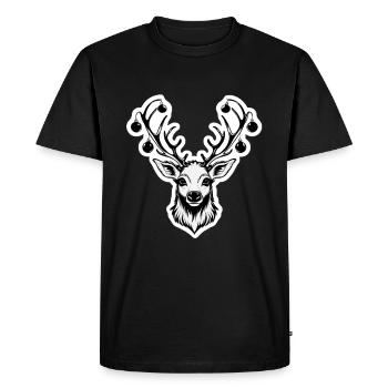 Rentier Weihnachten mit Weihnachtskugeln - Männer Premium Bio T-Shirt - Schwarz - Vorne - Nico (187cm)