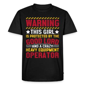 Fille Bon Dieu Opérateur d’équipement lourd HEO - T-shirt Premium bio Homme - noir - Devant - Nico (187cm)