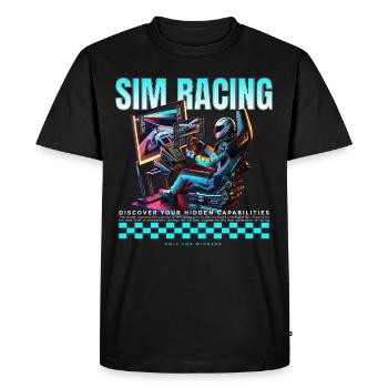 Jeu de simulation virtuelle Sim Racing - T-shirt Premium bio Homme - noir - Devant - Nico (187cm)